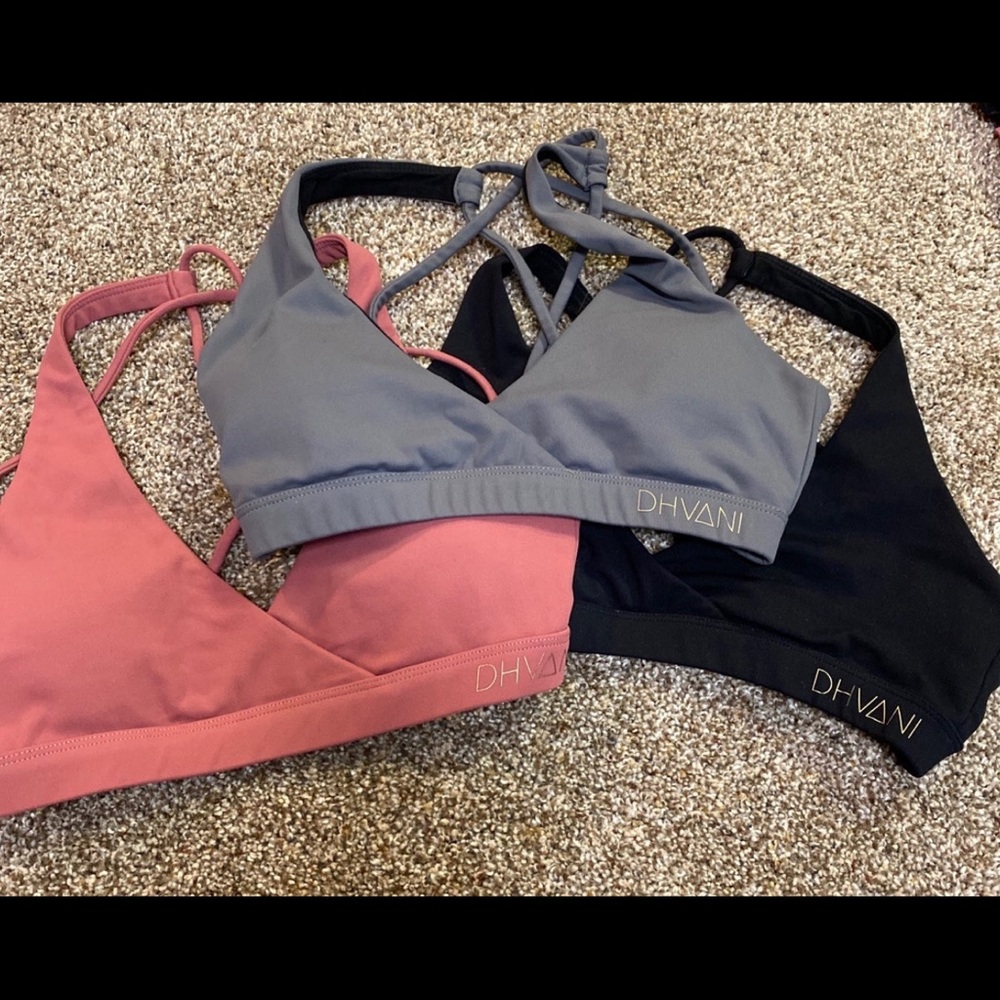 Three sports bras